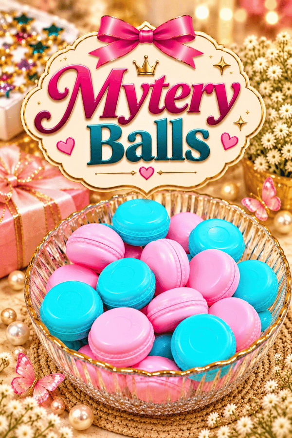 Bowl of pink and blue Mystery Scoop Balls