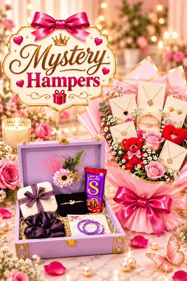 Mystery Hamper gift box with earrings, bracelets and necklaces